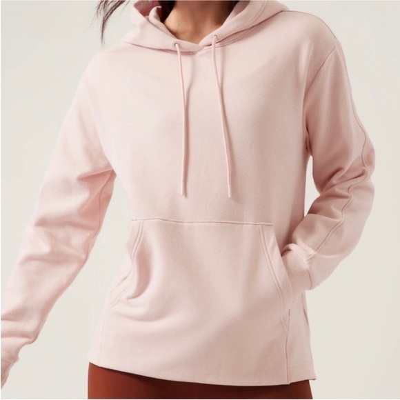 Athleta Retroplush II Hoodie Orchid Pink Pullover Sweatshirt - Picture 1 of 12
